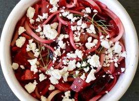 Roasted Beets and Fennel on Pasta