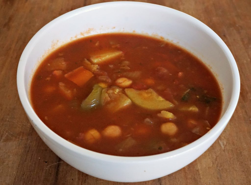 Tomato Chickpea Soup w Ginger Tomatillo