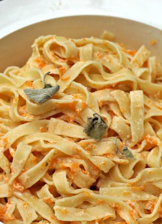 Pumpkin Pasta in Serving Dish