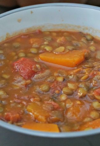 Big Bowl of Pumpkin Lentil Soup
