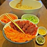 Sushi bowl presentation - pickled ginger