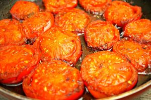Tomato Tarte Tatin - Tomatoes in pan
