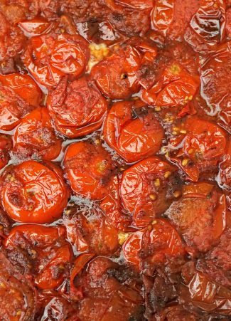 Tomato Tarte Tatin baked