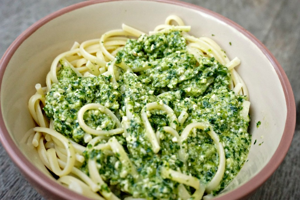 Wild Garlic Pesto on pasta