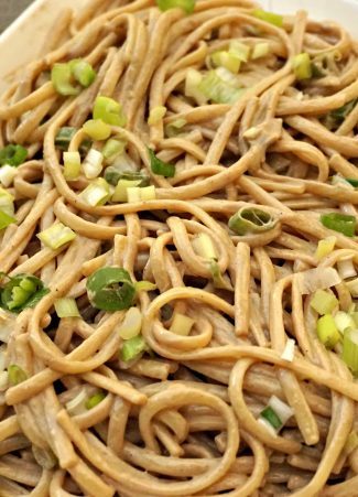 Sesame noodles with green onions