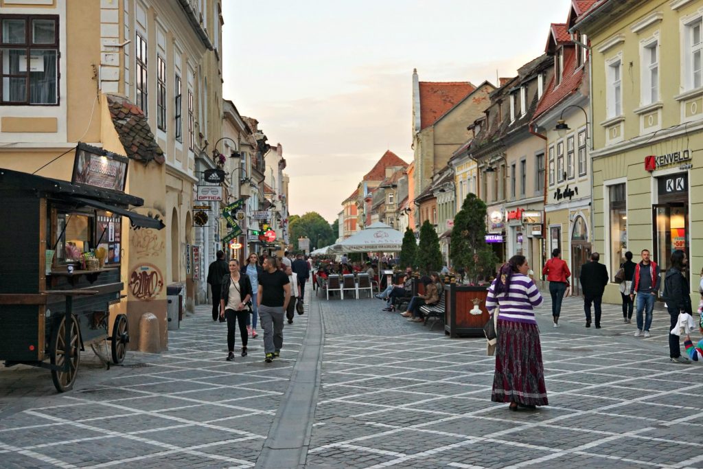 Brasov at dusk Central Europe