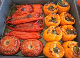 Greek Stuffed Peppers and Tomatoes