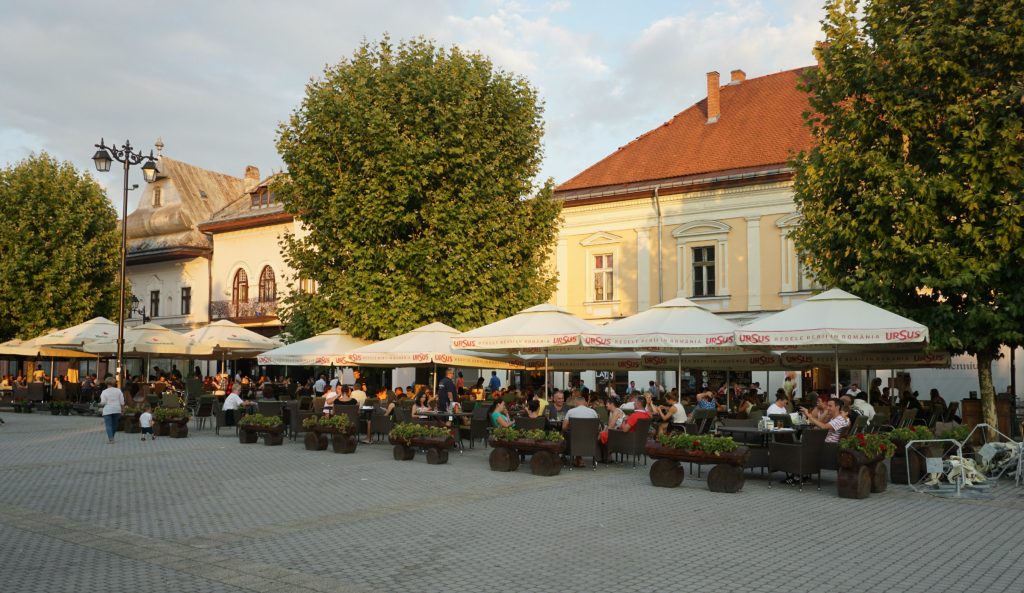 Baia Mare Square dusk - Romania