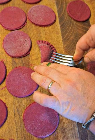 Folding Red Beet Pasta