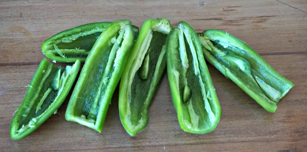 Tomatillo Jalapeno Jam - sliced jalapenos