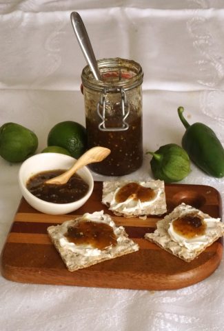 Tomatillo Jalapeno Jam crackers