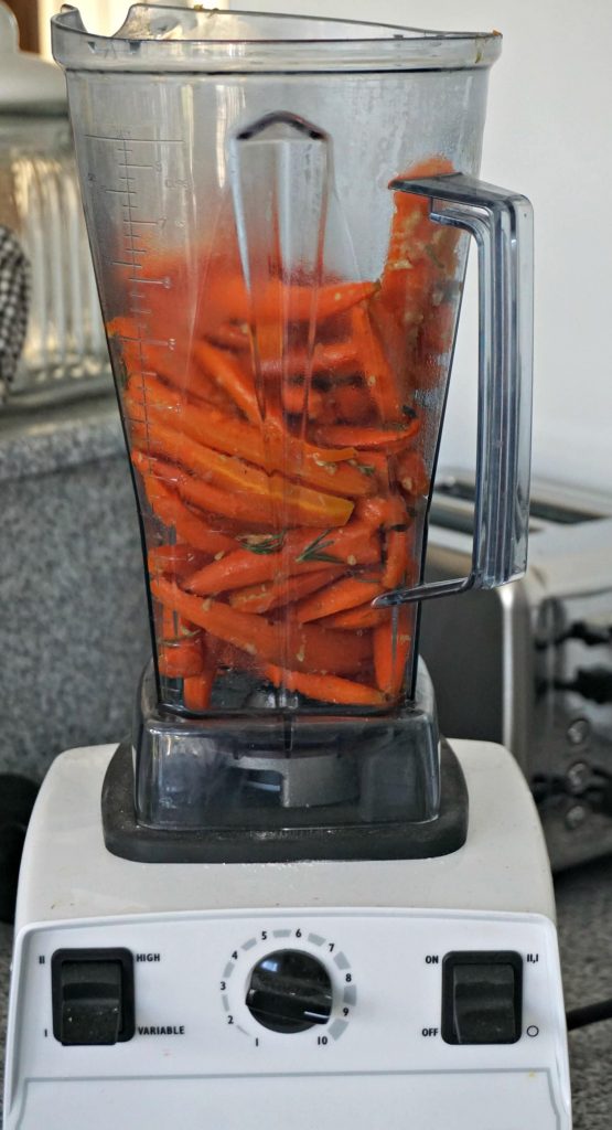 Carrot Rosemary Garlic Soup blender