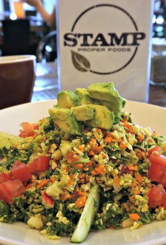 DC Chop Salad with coffee - Stamp Proper Foods